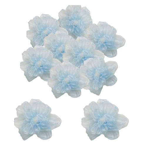 Dekorative Organza-Blumen, Stoffapplikationen, Ornament-Zubehör für Kleidung, Stirnbänder, Blume, Brautschmuck, Handgelenk, Corsage, Haarbasteln, Blau, 10 Stück Dekorative Organza-Blumen, Stoffapplikationen, Ornament-Zubehör für Kleidung, Stirnbänder, Blume, Brautschmuck, Handgelenk, Corsage, Haarbasteln, Blau, 10 Stück von Heiolox