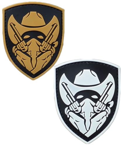 Heiorpai 2 Stück Medal of Honor MOH Masked Cowboy Gunfighter Gunner PVC Gummi Patch Dekorative Hakenverschlüsse Rückseite Patch Heiorpai 2 Stück Medal of Honor MOH Masked Cowboy Gunfighter Gunner PVC Gummi Patch Dekorative Hakenverschlüsse Rückseite Patch von Heiorpai