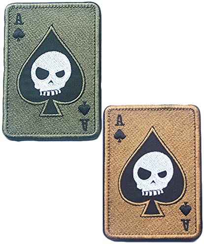 Heiorpai 2 Stück Poker-Spaten A Tactical Type Patch bestickt dekorative Klettverschlüsse Backing Patch (Farbe B) von Heiorpai