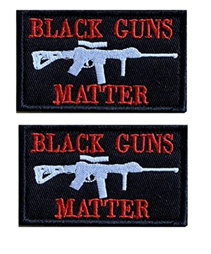 Heiorpai 2 x schwarze Waffenaufnäher, bestickt, dekorativer Klettverschlüsse, Rückseite Heiorpai 2 x schwarze Waffenaufnäher, bestickt, dekorativer Klettverschlüsse, Rückseite von Heiorpai