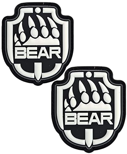 Heiorpai 2 Stück Glow in Dark Escape from Tarkov Bear PVC Rubber Patch Dekorative Hakenverschlüsse Rückseite Patch von Heiorpai