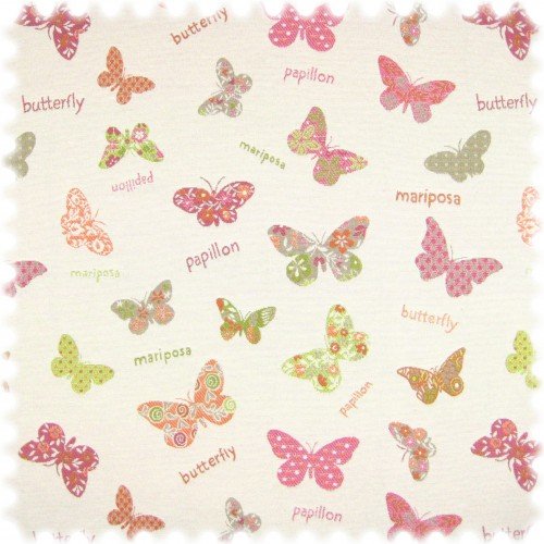 AKTION Jacquard Flachgewebe Möbelstoff Schmetterling Weiss/Pink/Orange/Grün AKTION Jacquard Flachgewebe Möbelstoff Schmetterling Weiss/Pink/Orange/Grün von Heiro
