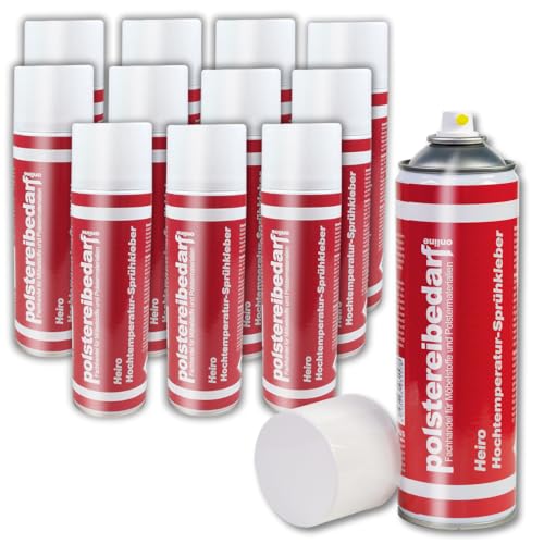 Heiro 12 x Hochtemperatur-Sprühkleber 500ml mit variablem Sprühkopf - Hitzebeständig, transparent & universell einsetzbar für starken Halt - Egal ob Gewebe, Schaumstoff, Leder uvm. Heiro 12 x Hochtemperatur-Sprühkleber 500ml mit variablem Sprühkopf - Hitzebeständig, transparent & universell einsetzbar für starken Halt - Egal ob Gewebe, Schaumstoff, Leder uvm. von Heiro