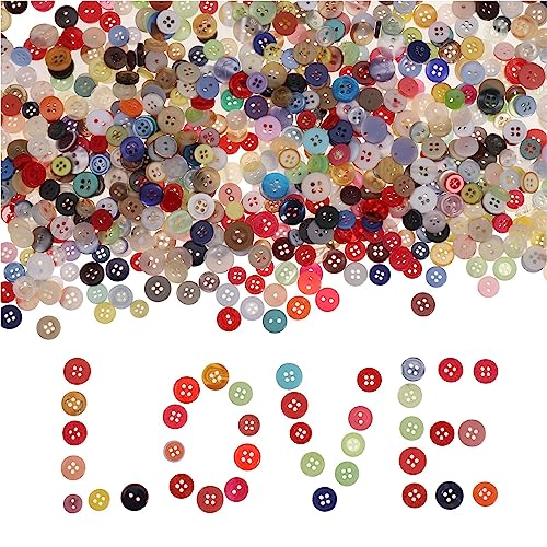 Hejo 1200 Stück Bunte Knöpfe zum basteln, Knöpfe Bunt Gemischt aus Kunststoff, Kinderknöpfe, Bastelknöpfe für Handwerk DIY, Geschenk Deko, Nähen von Hejo