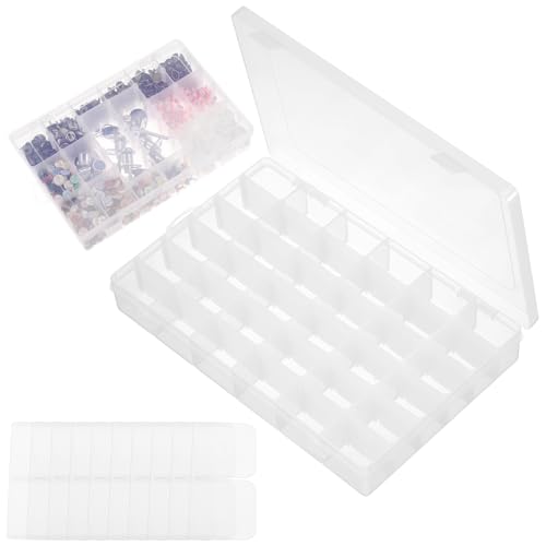 Hejo 2 Stück 36 Fächer Plastik Sortierbox, Aufbewahrungsbox mit fächern, Snackbox Stapelbare mit Verstellbaren Trennwänden, Bastelbox Aufbewahrung für Kekse, Süßigkeiten, Schmuckhandwerk Hejo 2 Stück 36 Fächer Plastik Sortierbox, Aufbewahrungsbox mit fächern, Snackbox Stapelbare mit Verstellbaren Trennwänden, Bastelbox Aufbewahrung für Kekse, Süßigkeiten, Schmuckhandwerk von Hejo