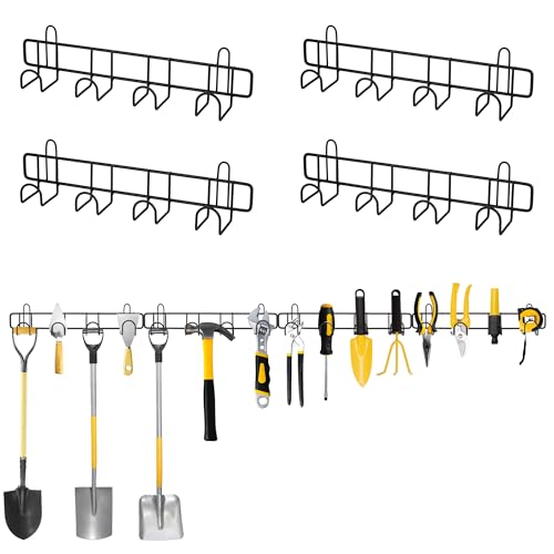Hejo 4 Stück Gerätehalter Wandhalterung, Gartengeräte Halterung aus Metall, Gartengerätehalter Lagerschuppen Gartenwerkstatt-Aufbewahrung für Schaufeln, Rechen, Besen, Schwarz Hejo 4 Stück Gerätehalter Wandhalterung, Gartengeräte Halterung aus Metall, Gartengerätehalter Lagerschuppen Gartenwerkstatt-Aufbewahrung für Schaufeln, Rechen, Besen, Schwarz von Hejo
