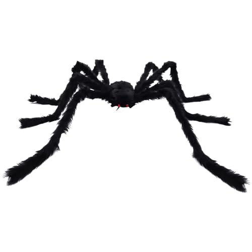 Halloween Deko Outdoor Riesen Spinnennetz Lichter 5m x 5m und Große Spinne 75cm, 8 Lichtmodi 125 LED wasserdichte Dreieck Spinnen Lichterkette für Halloween Garten Outdoor Camping (B) von Hekasvm