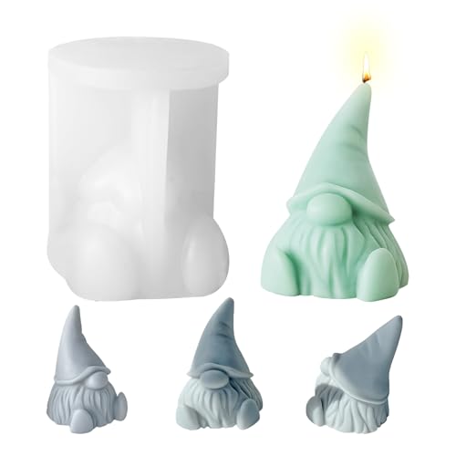 Silikonform Kerze Wichtel Weihnachten Zwerg Silikon 3D Silikon Kerzen Gießform DIY Weihnachtsmann Silikonform Seifenform Für Seife Candy Kerze Weihnachten GNOME Ornament Machen (A) von Hekasvm