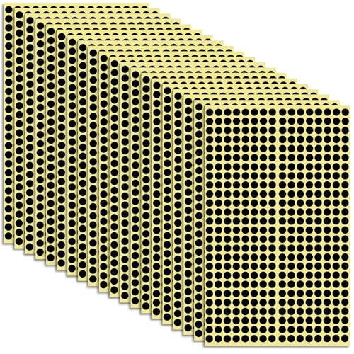 12480 Stück Klebepunkte Klein Punkte Sticker Klebepads 6mm Runde Punkte Aufkleber Selbstklebend Kleine Farbige Rund Aufkleber Punktaufkleber für Haushalten Schulen Büros Geschäften (Schwarz) von HekouJiub