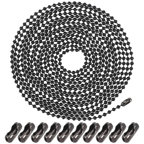 2 Stück 300 cm Kugelkette Edelstahl Gliederkette 3 mm Kugelkette Schwarz Edelstahlkette mit 40 Kugelketten Verbinder Schmuckkette für DIY Armband Halskette Schlüsselanhänger Kugel Kette 2 Stück 300 cm Kugelkette Edelstahl Gliederkette 3 mm Kugelkette Schwarz Edelstahlkette mit 40 Kugelketten Verbinder Schmuckkette für DIY Armband Halskette Schlüsselanhänger Kugel Kette von HekouJiub