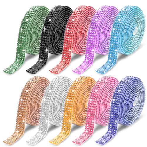 HekouJiub Strassband Selbstklebend Glitzerband 10 Rollen 1 Yard Glitzersteine Selbstklebend Bunte Kristall Diamantband Strassstreifen Strasssteine Kristallband für Geburtstag Hochzeit DIY Dekoration HekouJiub Strassband Selbstklebend Glitzerband 10 Rollen 1 Yard Glitzersteine Selbstklebend Bunte Kristall Diamantband Strassstreifen Strasssteine Kristallband für Geburtstag Hochzeit DIY Dekoration von HekouJiub