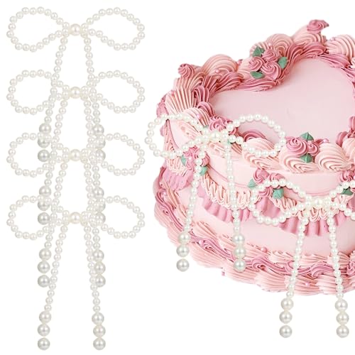 HekouJiub 8 Stück Weiß Perlen Cupcake Topper Schleifen Tortendeko Niedliche Kuchen Deko Geburtstag Perlenschleifen für Blumensträuße Perlen Kuchen Topper für Hochzeit Brautparty Geburtstags HekouJiub 8 Stück Weiß Perlen Cupcake Topper Schleifen Tortendeko Niedliche Kuchen Deko Geburtstag Perlenschleifen für Blumensträuße Perlen Kuchen Topper für Hochzeit Brautparty Geburtstags von HekouJiub