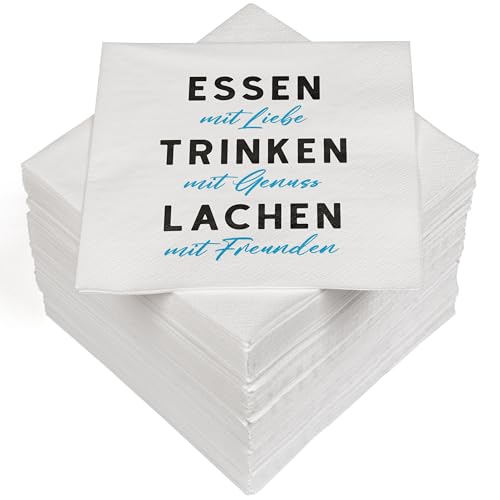 HEKU 100 Servietten, 3-lagig, 33x33cm, Essen, Trinken, Lachen I Saugstark und praktisch verpackt I Breite Auswahl I Ideal für besondere Anlässe HEKU 100 Servietten, 3-lagig, 33x33cm, Essen, Trinken, Lachen I Saugstark und praktisch verpackt I Breite Auswahl I Ideal für besondere Anlässe von Heku