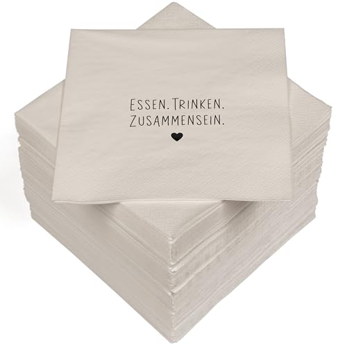 HEKU 100 Servietten, 3-lagig, 33x33cm, Essen Trinken Zusammensein I Saugstark und praktisch verpackt I Breite Auswahl I Ideal für besondere Anlässe von Heku