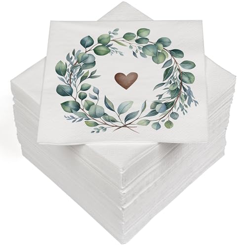 HEKU 100 Servietten, 3-lagig, 33x33cm, Eukalyptus Herz I Saugstark und praktisch verpackt I Breite Auswahl I Ideal für besondere Anlässe HEKU 100 Servietten, 3-lagig, 33x33cm, Eukalyptus Herz I Saugstark und praktisch verpackt I Breite Auswahl I Ideal für besondere Anlässe von Heku