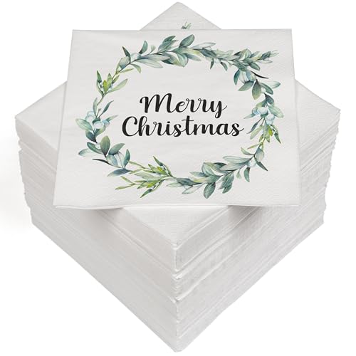 HEKU 100 Servietten, 3-lagig, 33x33cm, "Merry Christmas Kranz"-Motiv I Saugstark und praktisch verpackt I Breite Auswahl I Ideal für besondere Anlässe HEKU 100 Servietten, 3-lagig, 33x33cm, "Merry Christmas Kranz"-Motiv I Saugstark und praktisch verpackt I Breite Auswahl I Ideal für besondere Anlässe von Heku