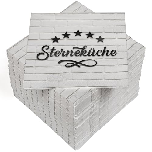 HEKU 100 Servietten, 3-lagig, 33x33cm, Sterneküche I Saugstark und praktisch verpackt I Breite Auswahl I Ideal für besondere Anlässe von Heku