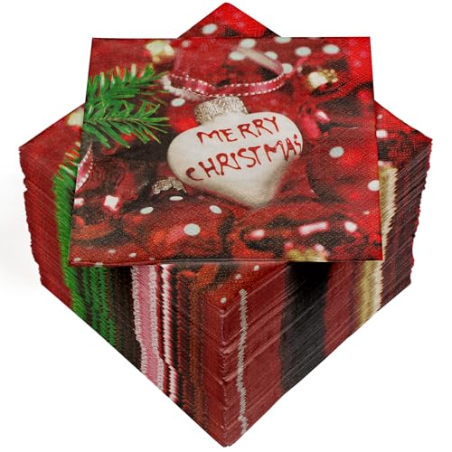 HEKU 100 Servietten, 3-lagig, 33x33cm, Weihnachtsherz I Saugstark und praktisch verpackt I Breite Auswahl I Ideal für besondere Anlässe HEKU 100 Servietten, 3-lagig, 33x33cm, Weihnachtsherz I Saugstark und praktisch verpackt I Breite Auswahl I Ideal für besondere Anlässe von Heku