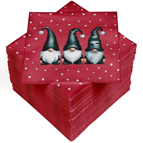 HEKU 100 Servietten, 3-lagig, 33x33cm, Weihnachtswichtel I Saugstark und praktisch verpackt I Breite Auswahl I Ideal für besondere Anlässe von Heku