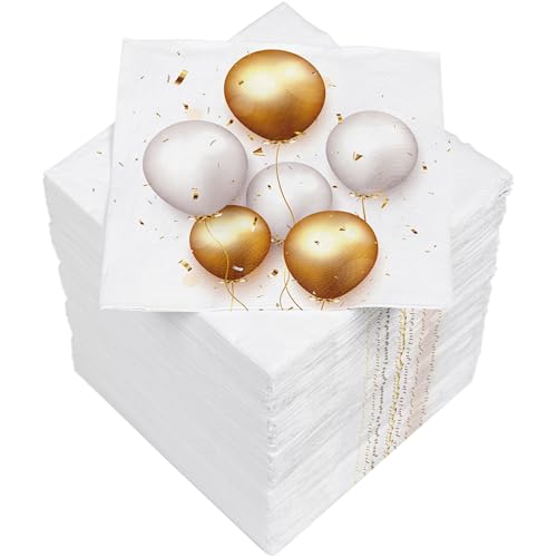 HEKU Cocktail-Servietten, 3-lagig, 25x25cm, 150 Stück I Stilvolles Design I Ideal für Feiern I Praktisch verpackt von Heku