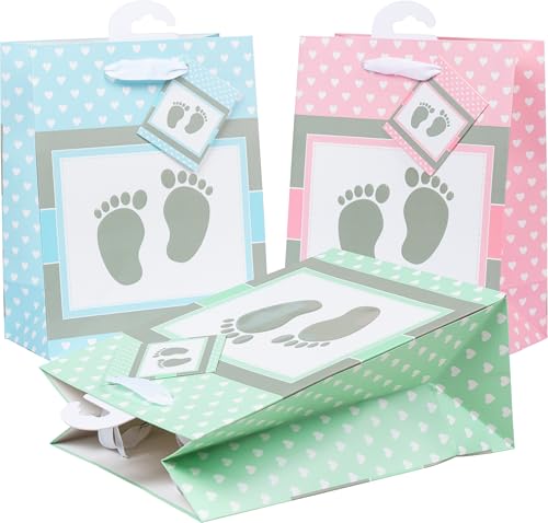 HEKU Premium Geschenktaschen "Baby" in pastell, 3 Stück I 23x18x10 cm I Edle Prägung & UV-Lack-Veredelung I Vielseitig einsetzbar I Umweltfreundlich & Wiederverwendbar HEKU Premium Geschenktaschen "Baby" in pastell, 3 Stück I 23x18x10 cm I Edle Prägung & UV-Lack-Veredelung I Vielseitig einsetzbar I Umweltfreundlich & Wiederverwendbar von Heku
