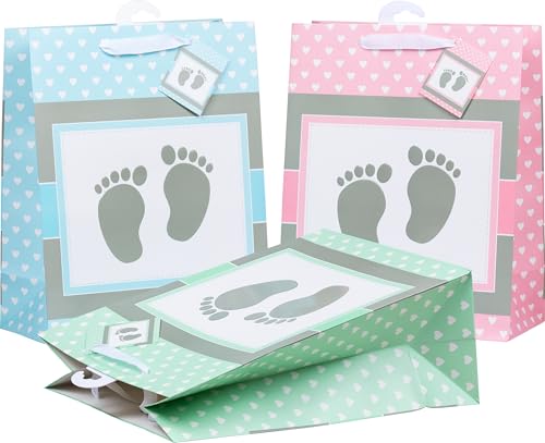 HEKU Premium XL-Geschenktaschen "Baby" in pastell, 3 Stück I 33x26x13 cm I Edle Prägung & UV-Lack-Veredelung I Vielseitig einsetzbar I Umweltfreundlich & Wiederverwendbar HEKU Premium XL-Geschenktaschen "Baby" in pastell, 3 Stück I 33x26x13 cm I Edle Prägung & UV-Lack-Veredelung I Vielseitig einsetzbar I Umweltfreundlich & Wiederverwendbar von Heku