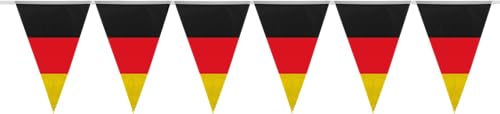 HEKU Wimpelkette mit 20 Wimpeln Deutschland Flagge I Wetterfest, 10 Meter lang I Große, auffällige Wimpel I Ideal für Veranstaltungen, mit integriertem Befestigungsband HEKU Wimpelkette mit 20 Wimpeln Deutschland Flagge I Wetterfest, 10 Meter lang I Große, auffällige Wimpel I Ideal für Veranstaltungen, mit integriertem Befestigungsband von Heku