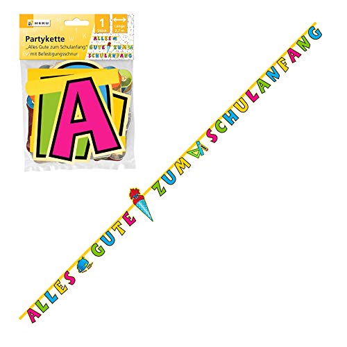 Heku 699 - Partykette Alles Gute zum Schulanfang, Länge 2,7 m, 1. Schultag, Schulstart, Girlande, Hängedekoration Heku 699 - Partykette Alles Gute zum Schulanfang, Länge 2,7 m, 1. Schultag, Schulstart, Girlande, Hängedekoration von Heku