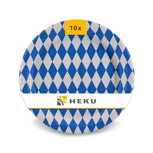 Heku Oktoberfest Deko Pappteller 10 Stück 23 cm - Einwegteller bayrische Deko einfaches Aufräumen - Partygeschirr Oktoberfest Accessoires recycelbar Heku Oktoberfest Deko Pappteller 10 Stück 23 cm - Einwegteller bayrische Deko einfaches Aufräumen - Partygeschirr Oktoberfest Accessoires recycelbar von Heku