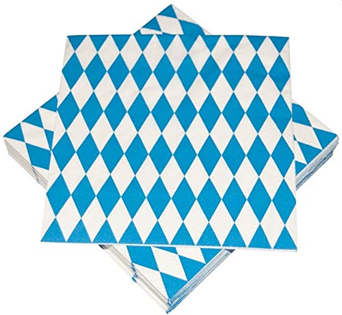 Heku Party Dekoration‎ Bayrisch Blau Servietten (20Stück), 33 x 33 cm, 20 von Heku
