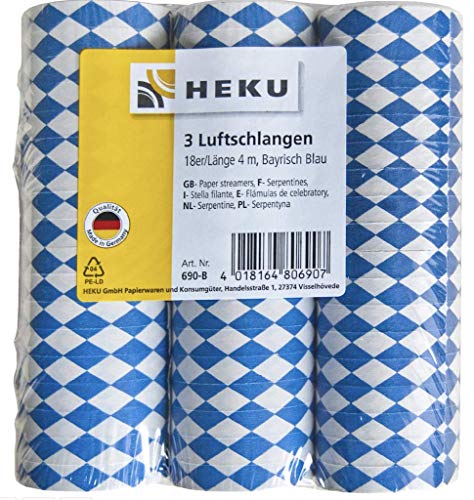 Heku 690-B Luftschlangen ' Bayrisch Blau ' 3 Stangen von Heku