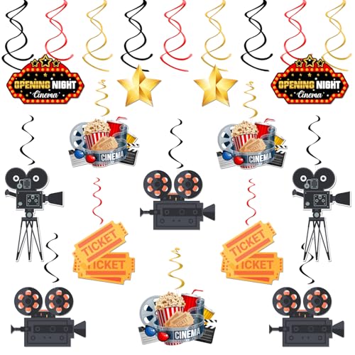 Filmnacht, hängende Wirbel, Partyzubehör, Hollywood-Film-Thema, hängende Party-Dekorationen für Kinder, Jungen, Mädchen, 23 Stück Filmnacht, hängende Wirbel, Partyzubehör, Hollywood-Film-Thema, hängende Party-Dekorationen für Kinder, Jungen, Mädchen, 23 Stück von Helewilk