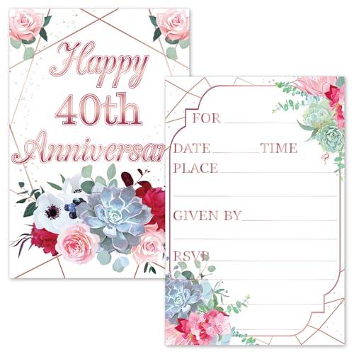 Helewilk Einladungskarten zum 40. Hochzeitstag, zum 40. Hochzeitstag, 30 Stück von Helewilk