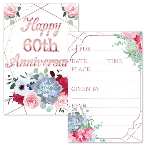 Helewilk Einladungskarten zum 60. Hochzeitstag, zum 60. Hochzeitstag, 30 Stück von Helewilk