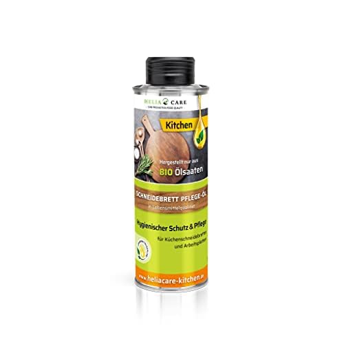 HeliaCARE Schneidebrett Öl - BIO Holzöl - Bienenwachs Holzpflege aus Deutschland - Holzöl für Schneidebretter - Farb- und geruchlose Holzpolitur (250ml) von HeliaCARE