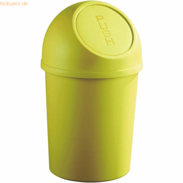 6 x Helit Abfallbehälter 13l Kunststoff mit Push-Deckel gelb von Helit