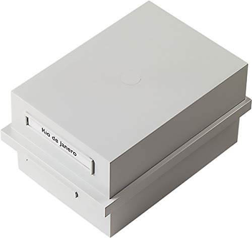 helit H6213582 - Karteikarten Box „the admin“ DIN A5 quer, inkl. 2 Schwenkstützen, Karteikasten lichtgrau von Helit