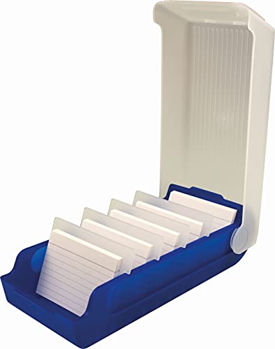 helit H6901030 - Karteikarten Box „the beebox“ DIN A8 quer, blau, Lernkartei und Aufbewahrungsbox von Helit