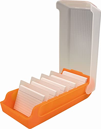 helit H6901040 - Karteikarten Box „the beebox“ DIN A8 quer, orange, Lernkartei und Aufbewahrungsbox von Helit