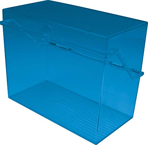 helit H6904630 - Karteikarten Box „the index“ DIN A6 quer, Kleinkartei blau translucent für ca. 400 Karten von Helit