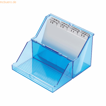 Helit Karteibox A8 quer blau transparent von Helit