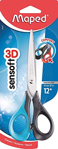 Helit M069600 - Schere Sensoft 3D 16 cm mit ergonomisch, geformte Griff-Löchern erhältlich in schwarz/ hellblau, rot oder pink, keine Farbauswahl möglich Helit M069600 - Schere Sensoft 3D 16 cm mit ergonomisch, geformte Griff-Löchern erhältlich in schwarz/ hellblau, rot oder pink, keine Farbauswahl möglich von Maped