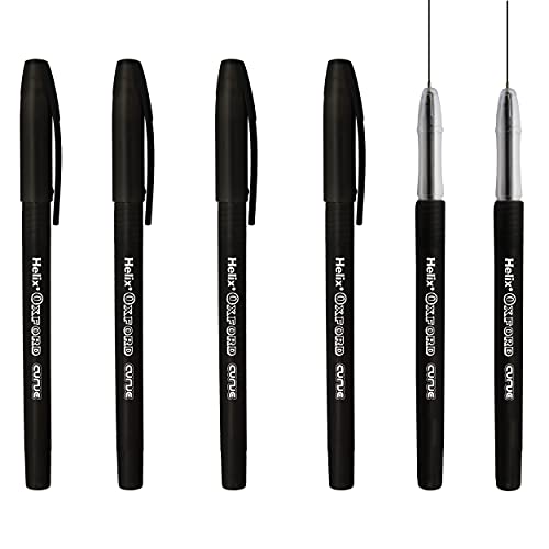 Helix Oxford Curve Kugelschreiber, 1,0 mm Nadelspitze, schwarze Tinte, 6 Stück Helix Oxford Curve Kugelschreiber, 1,0 mm Nadelspitze, schwarze Tinte, 6 Stück von Helix