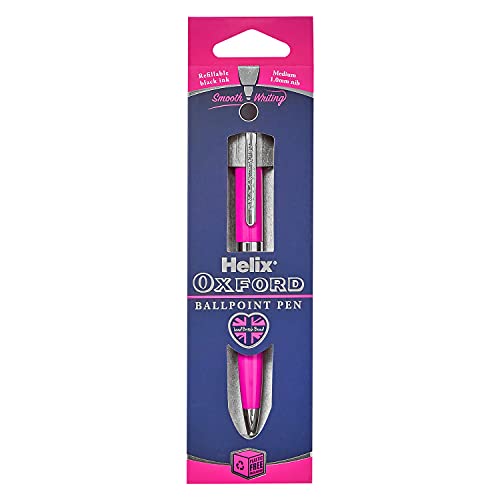 Helix Oxford Premium Kugelschreiber, mit Kunststoffverpackung, Rosa von Helix