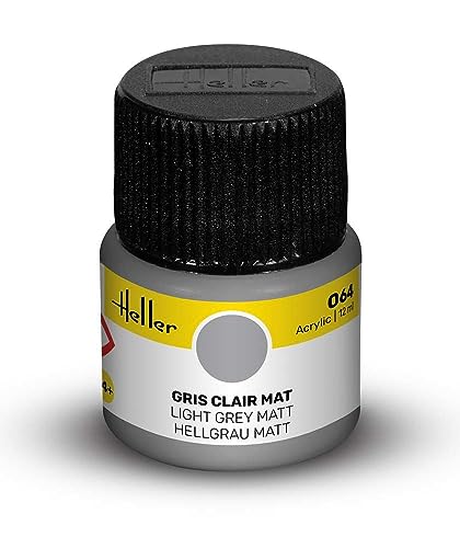 Heller 9064 Acryl Modellbau Lack – matt hellgrau [französischem Label] von heller