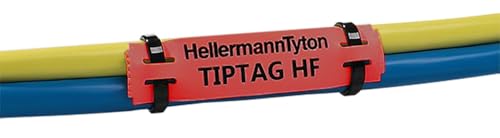 HellermannTyton TIPTAG Kabeletiketten H. 11mm B. 100mm 120 auf Rot Schwarz Polyolefin, Packung a 120 Stück HellermannTyton TIPTAG Kabeletiketten H. 11mm B. 100mm 120 auf Rot Schwarz Polyolefin, Packung a 120 Stück von HellermannTyton