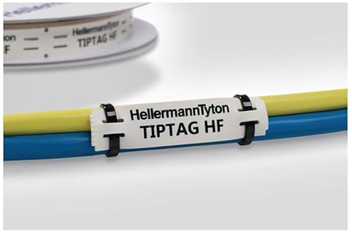 HellermannTyton TIPTAG11 Etikett H. 11mm B. 11mm 190Pro Rolle auf Weiß Schwarz, Packung a 190 Stück HellermannTyton TIPTAG11 Etikett H. 11mm B. 11mm 190Pro Rolle auf Weiß Schwarz, Packung a 190 Stück von HellermannTyton