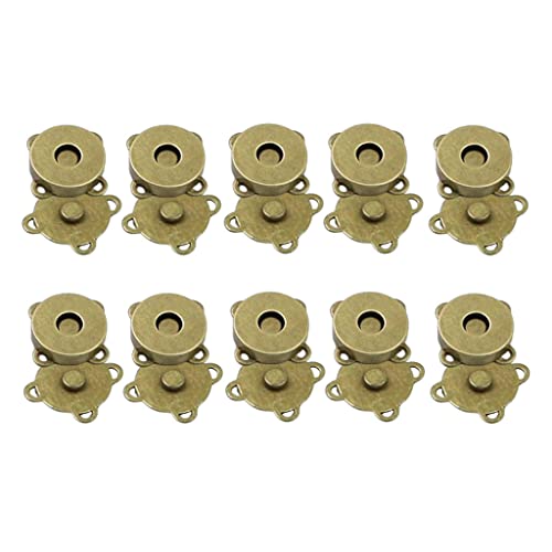 Hellery 10x Magnetverschluss Magnetknöpfe zum Annähen Magnetverschlüsse Taschenverschluss aus Messing, 14mm - Bronze Hellery 10x Magnetverschluss Magnetknöpfe zum Annähen Magnetverschlüsse Taschenverschluss aus Messing, 14mm - Bronze von Hellery