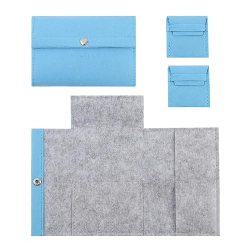 Hellery 3-teilige Häkel-Aufbewahrungstasche für Rundstricknadeln, Etui für Webausrüstung für Anfänger, Filz, Rundstricknadeltasche, Blau Hellery 3-teilige Häkel-Aufbewahrungstasche für Rundstricknadeln, Etui für Webausrüstung für Anfänger, Filz, Rundstricknadeltasche, Blau von Hellery