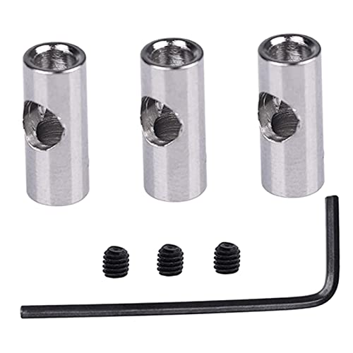 Hellery 3er Set Starre Kupplung Metall 3,175 mm (1/8 Zoll) auf 5 mm Ritzel Reduzierhülse Adapterwelle Motor Achswechsel zum Umrüsten von Ritzel Metallwellenkupplung mit Schrauben und Schlüssel von Hellery